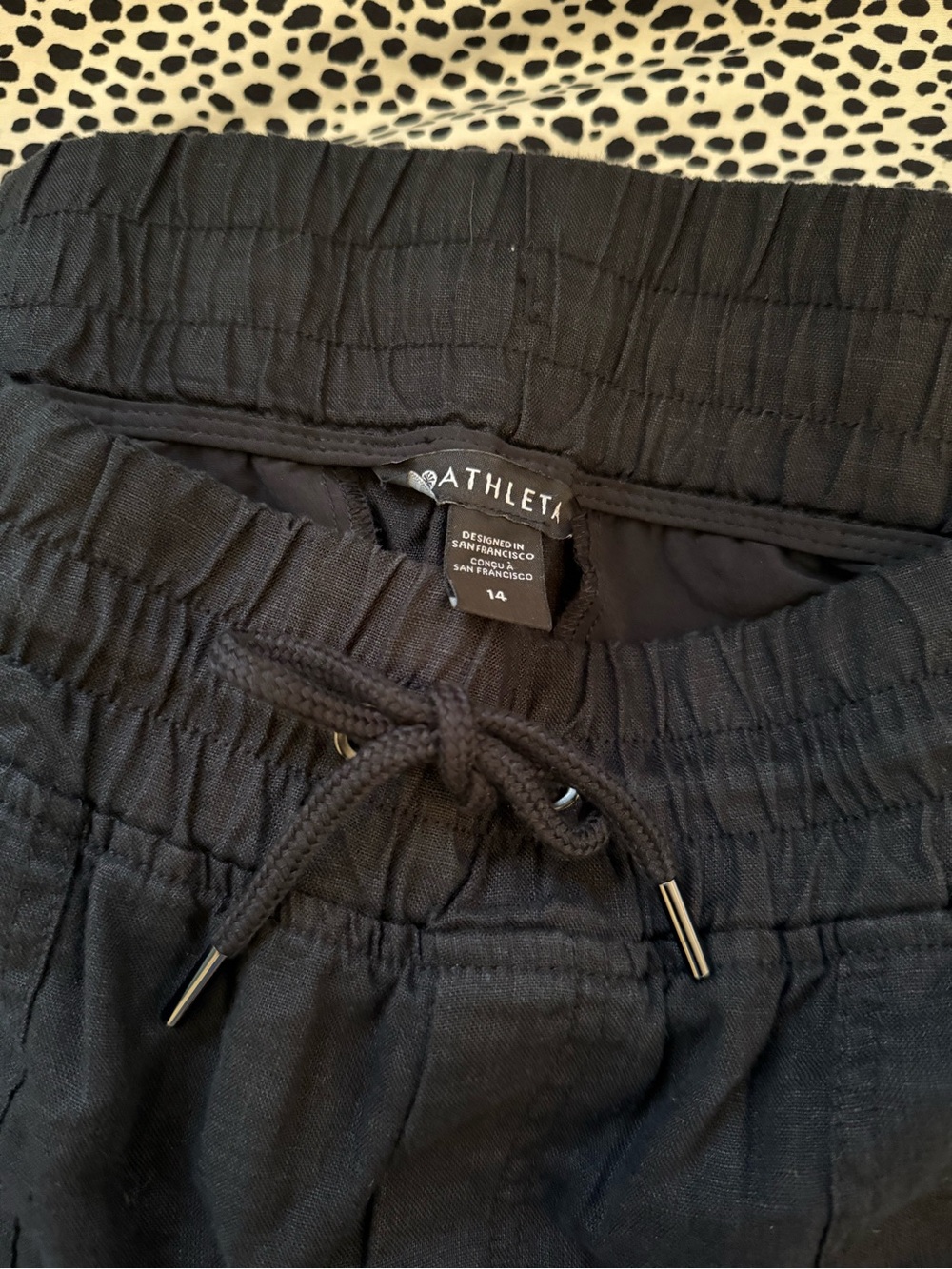 Athleta Black Drawstring Linen Pants